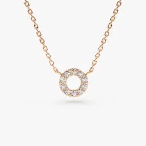 0.10CTW Mini Diamond Circle Necklace