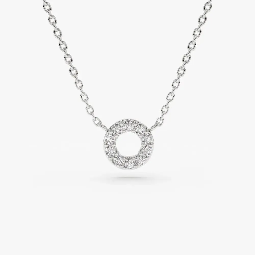 0.10CTW Mini Diamond Circle Necklace