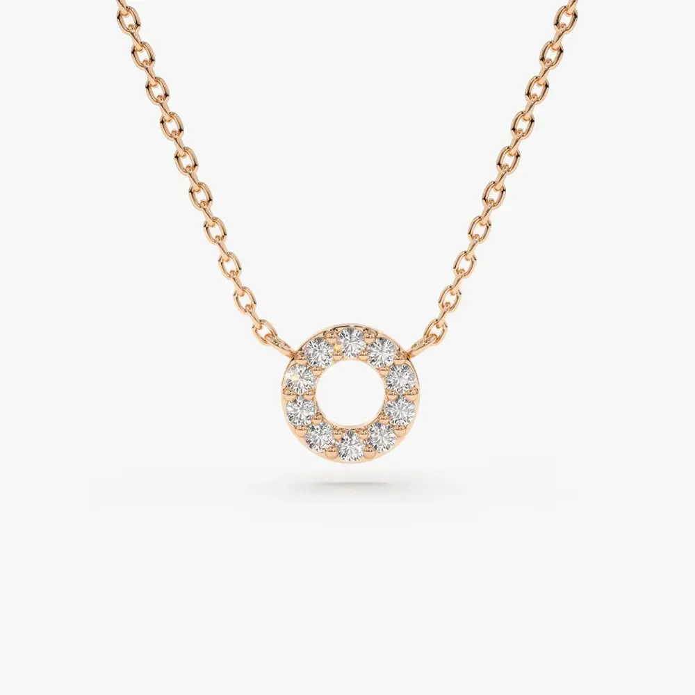 0.10CTW Mini Diamond Circle Necklace