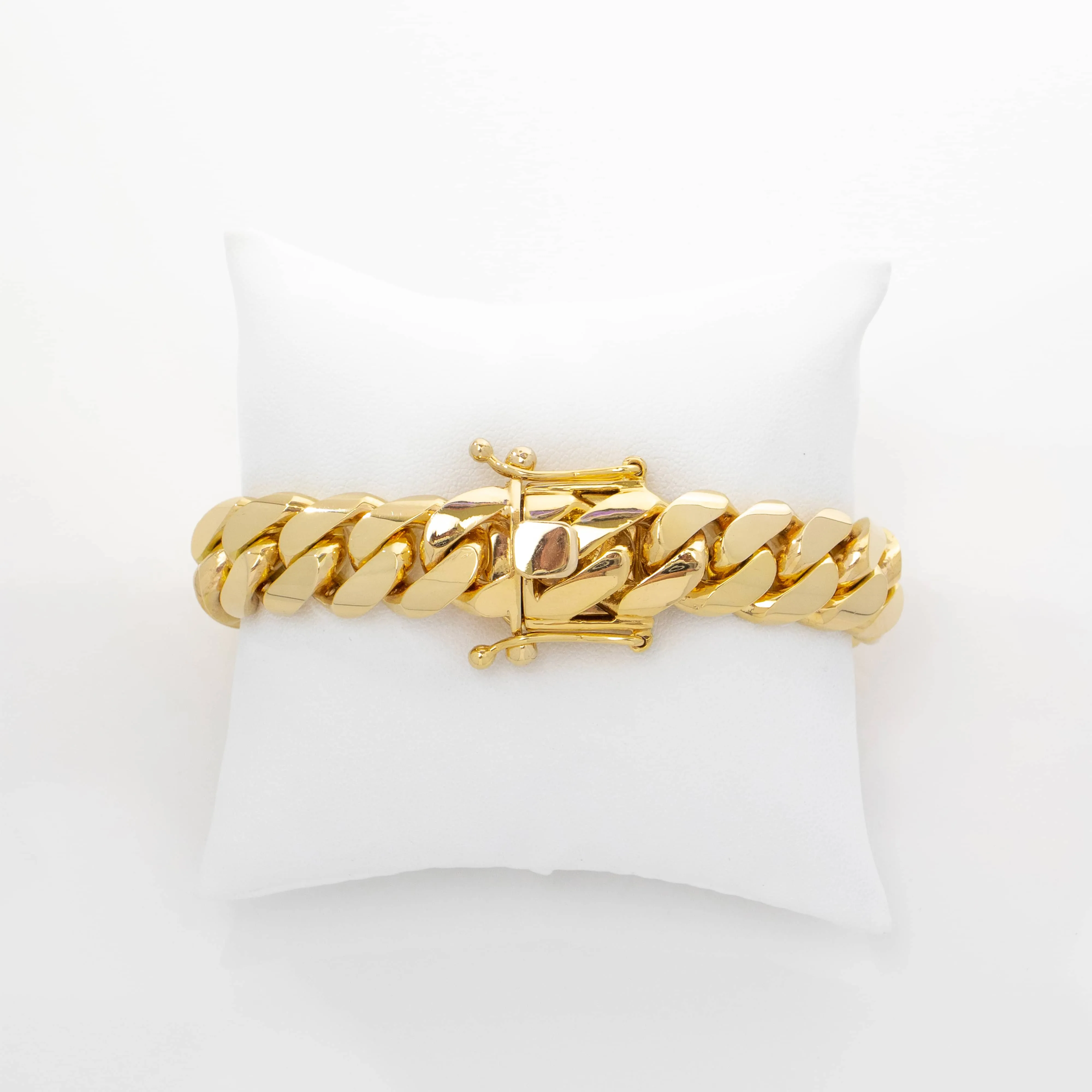 15mm Solid Gold Cuban Link Bracelet