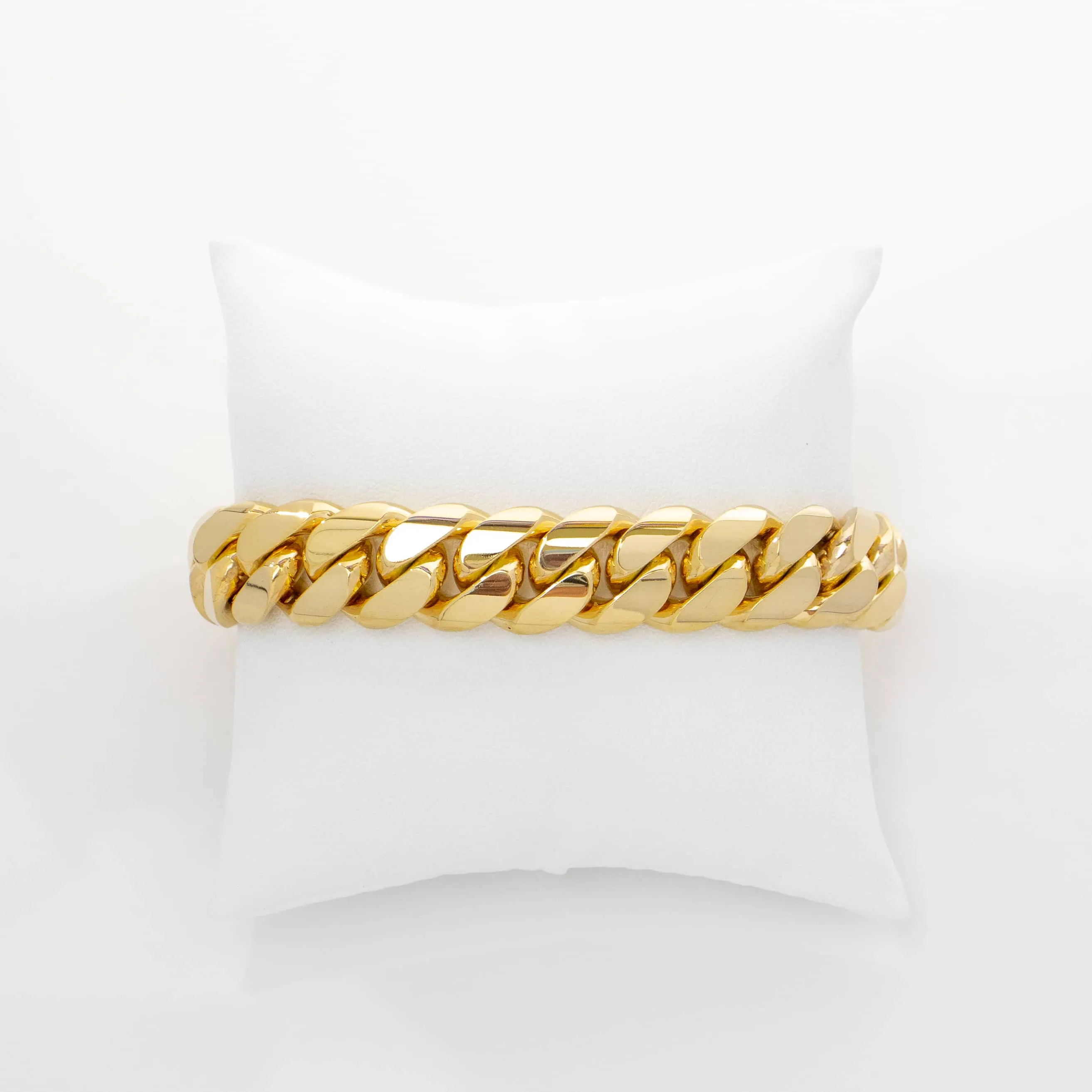 15mm Solid Gold Cuban Link Bracelet