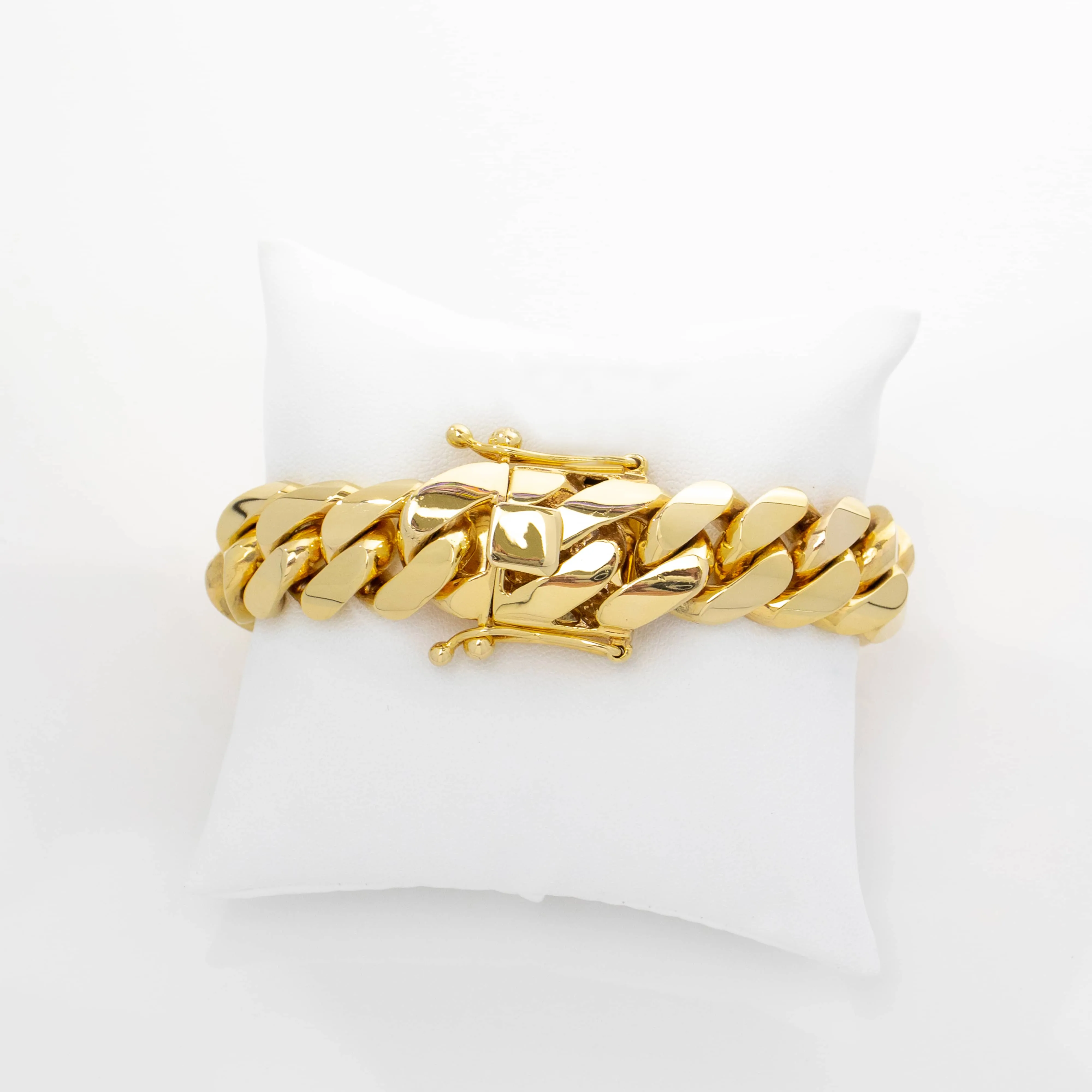 17mm Solid Gold Cuban Link Bracelet