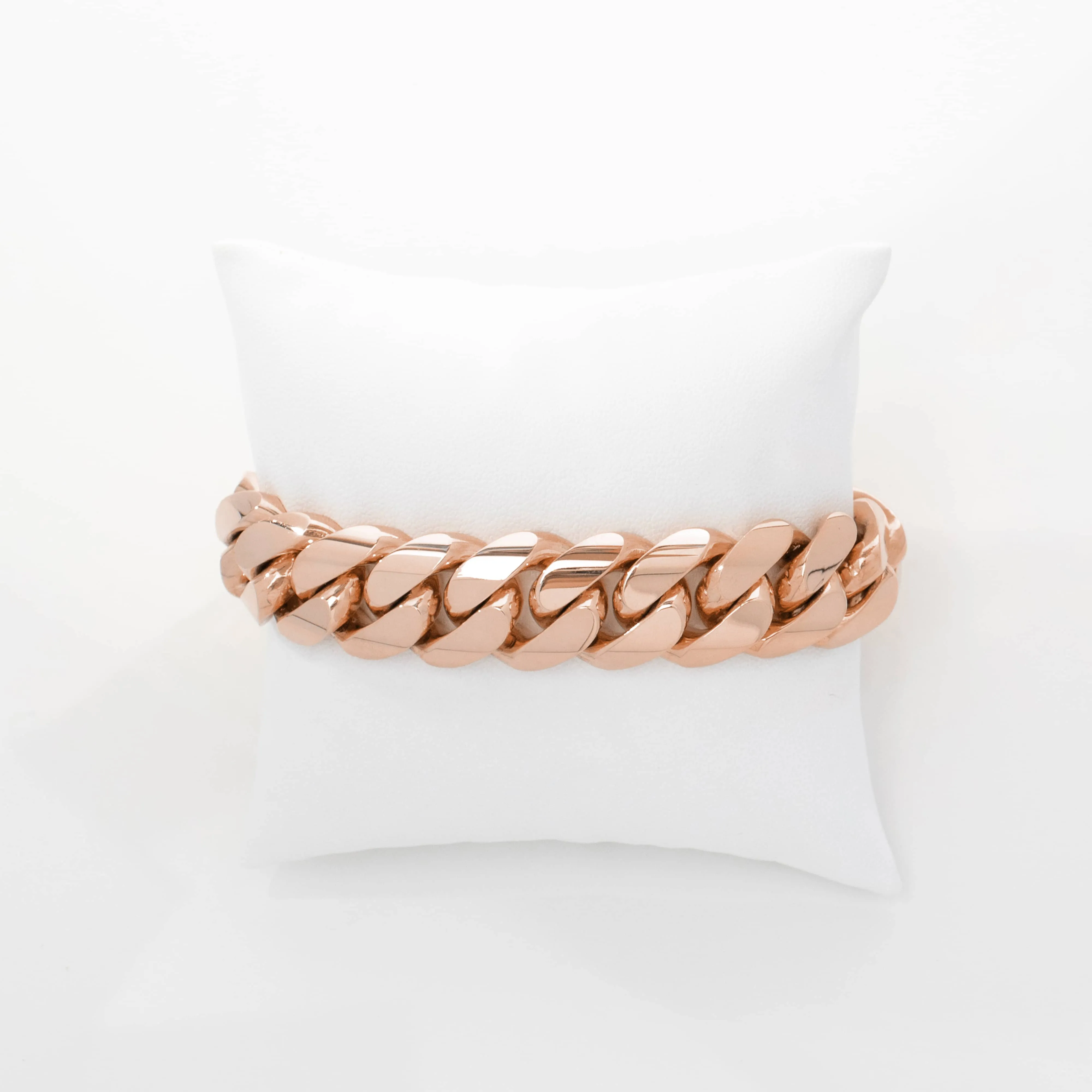 17mm Solid Gold Cuban Link Bracelet