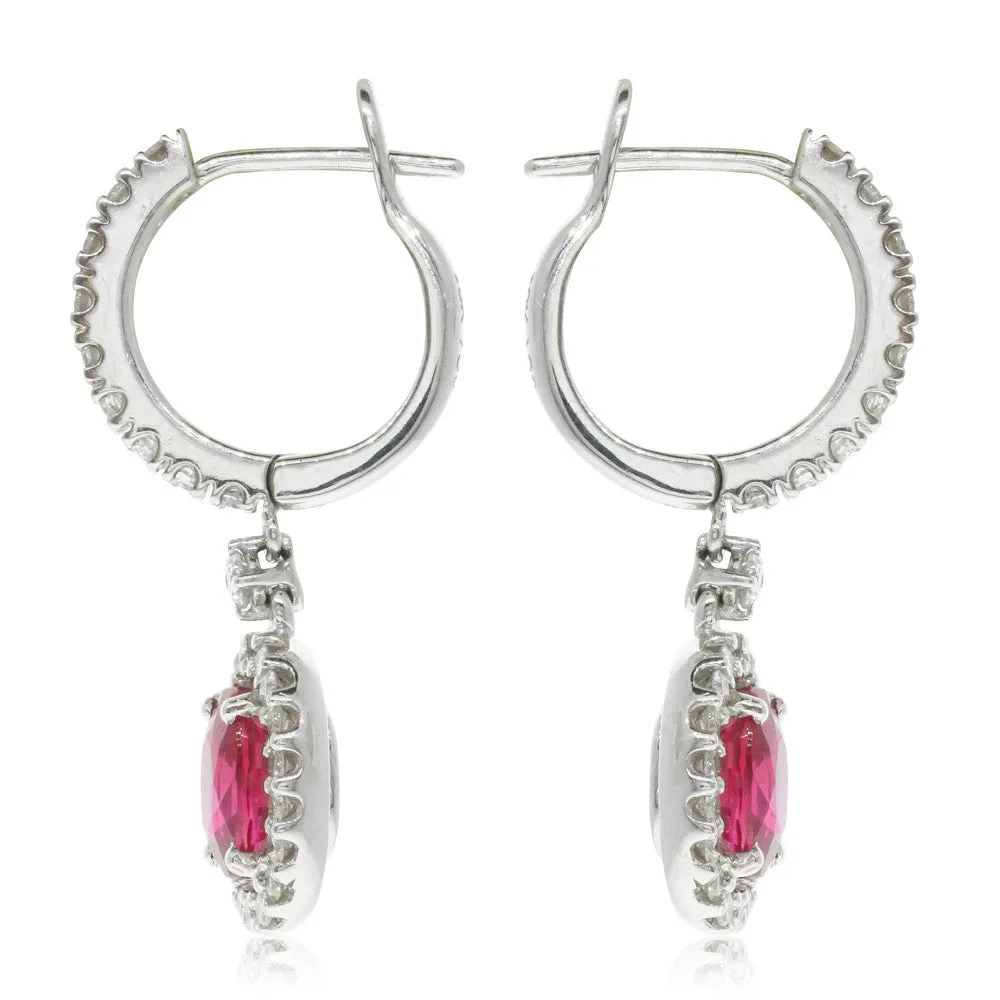 18ct White Gold Ruby & Diamond Earrings