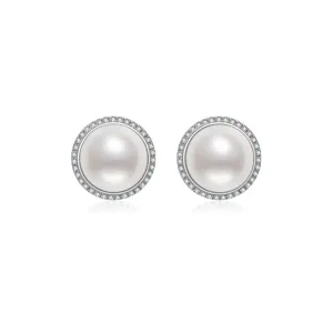 18K Diamond Edison Mabe Pearl Earrings KE00122 | Si Dian Jin