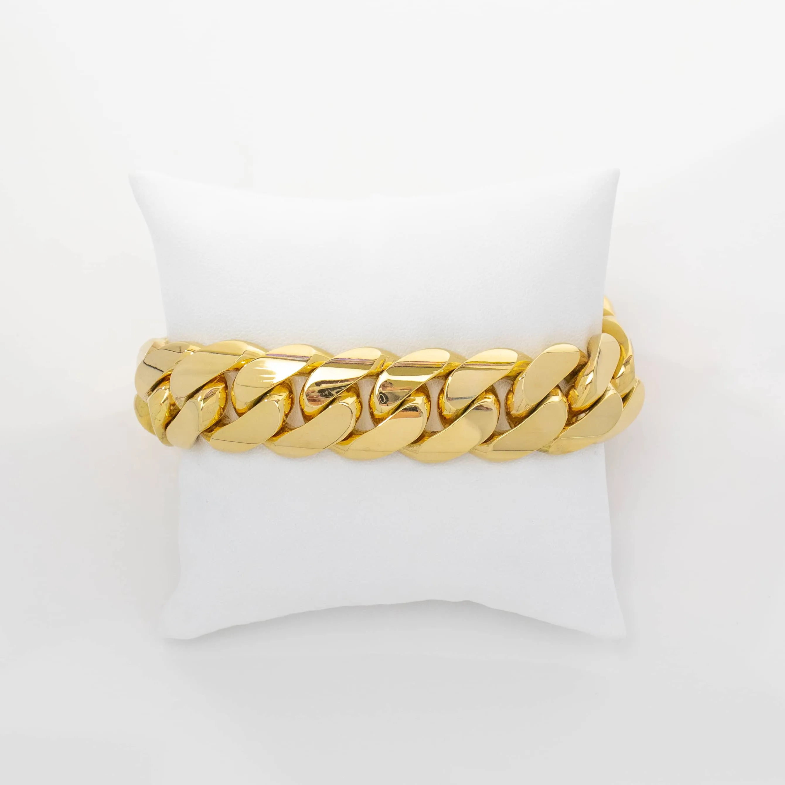 19mm Solid Gold Cuban Link Bracelet