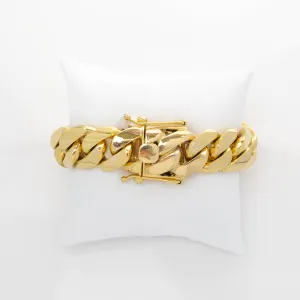 19mm Solid Gold Cuban Link Bracelet