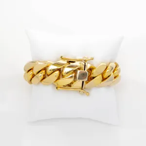 20mm Solid Gold Cuban Link Bracelet