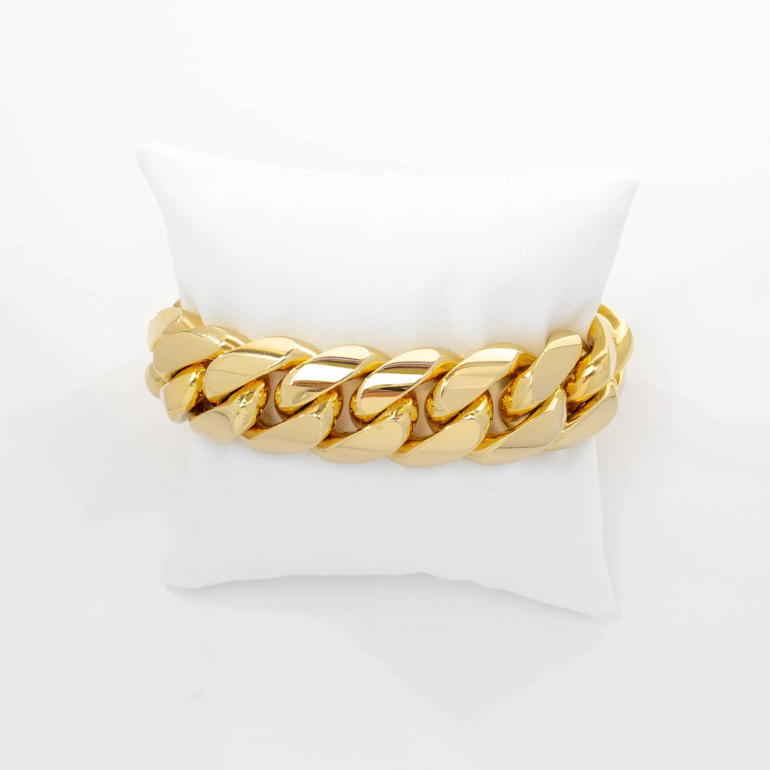 20mm Solid Gold Cuban Link Bracelet