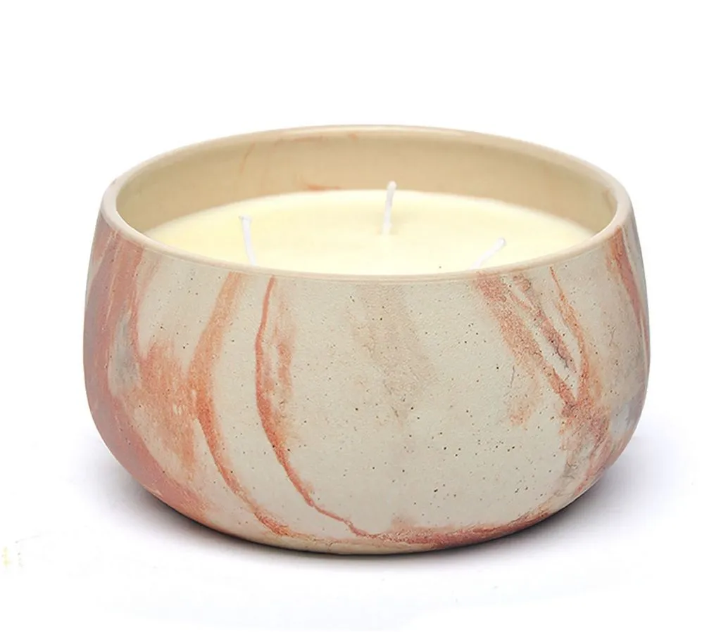 3-Wick 24oz Marbled Floral Candle | Scented Candle | Floral Candle | Engagement Gift |