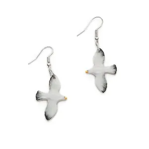 Angel Ceramics Small Glazed Ceramic Seagull Earrings