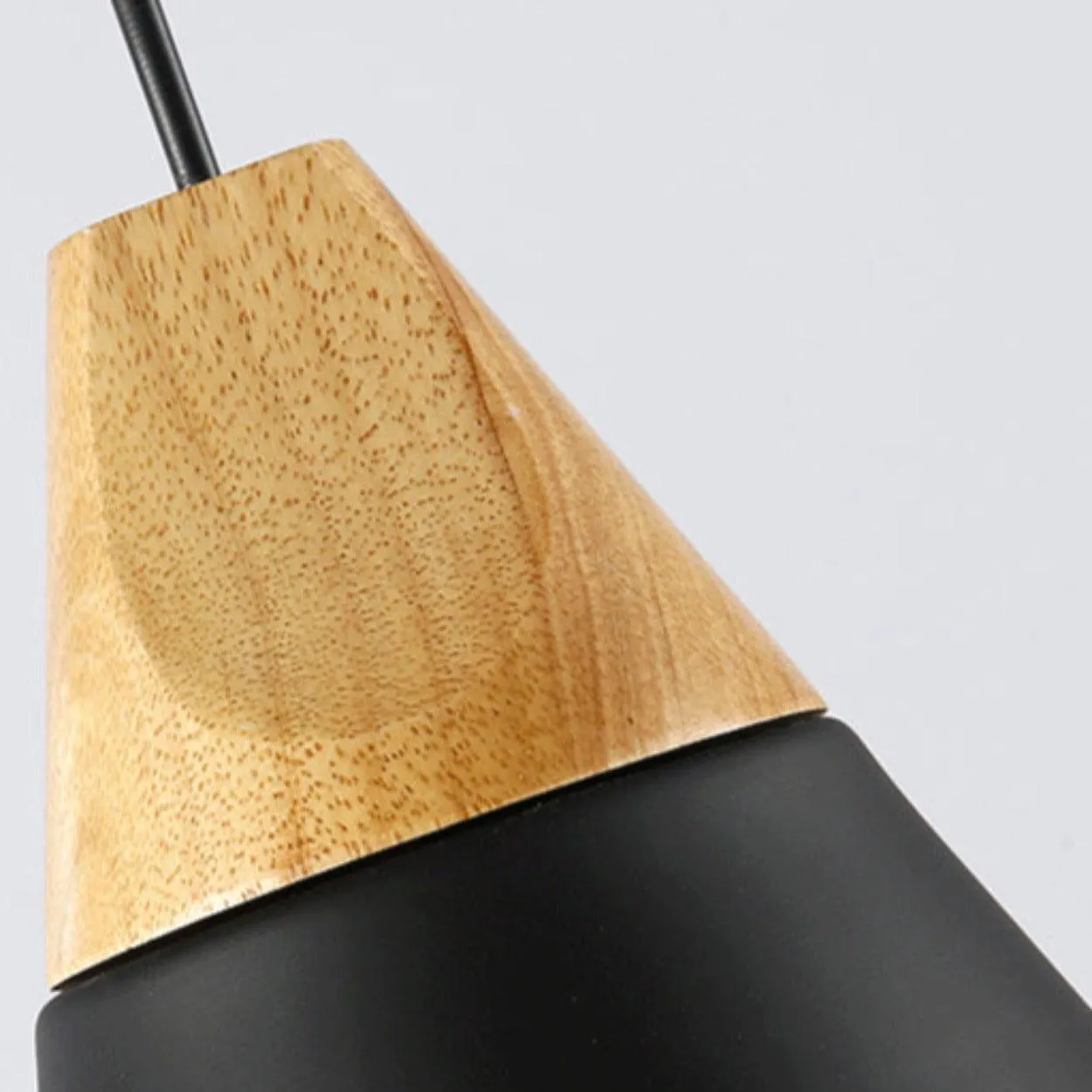 ANKUR NORDIC SLIM CONE NATURAL WOOD AND METAL PENDANT LIGHT