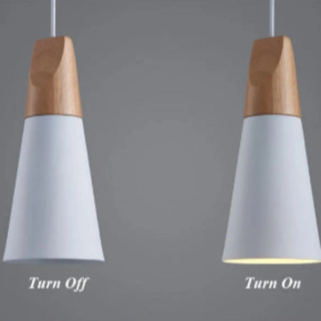 ANKUR NORDIC SLIM CONE NATURAL WOOD AND METAL PENDANT LIGHT