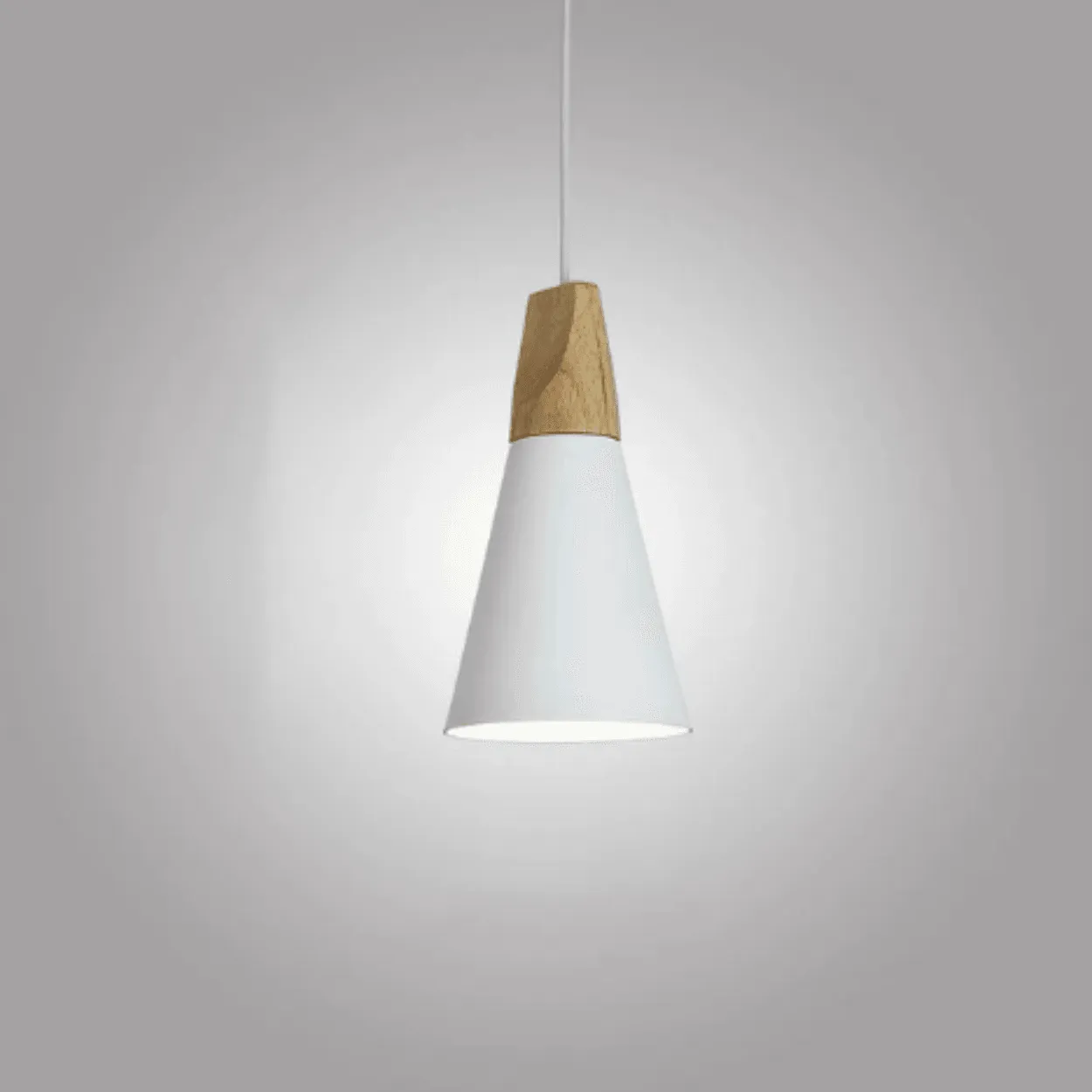 ANKUR NORDIC SLIM CONE NATURAL WOOD AND METAL PENDANT LIGHT