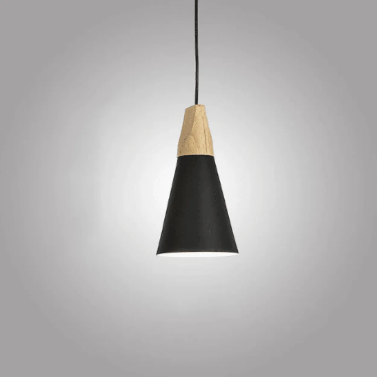 ANKUR NORDIC SLIM CONE NATURAL WOOD AND METAL PENDANT LIGHT