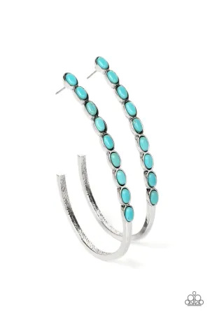 Artisan Soul Turquoise Blue Stone Hoop Earrings - Paparazzi Accessories