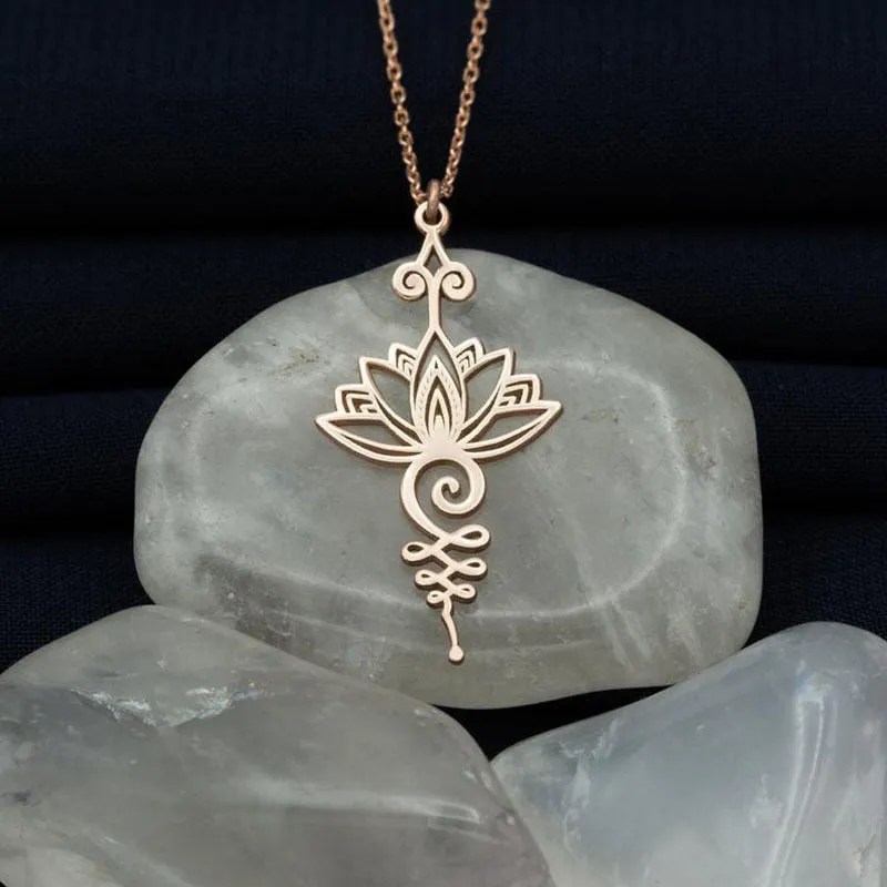 Artistic Lotus Flower Pendant Hippie Necklaces