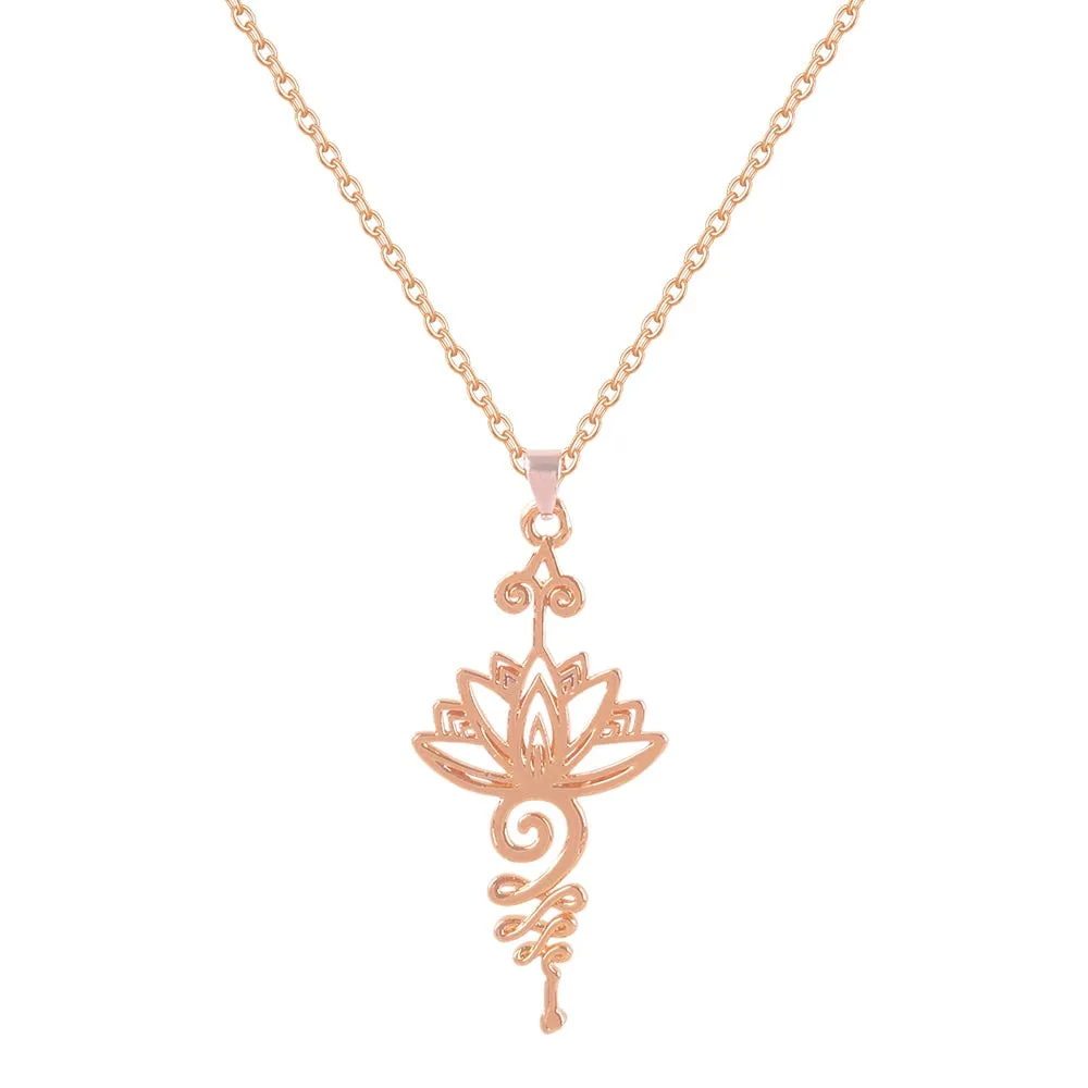 Artistic Lotus Flower Pendant Hippie Necklaces