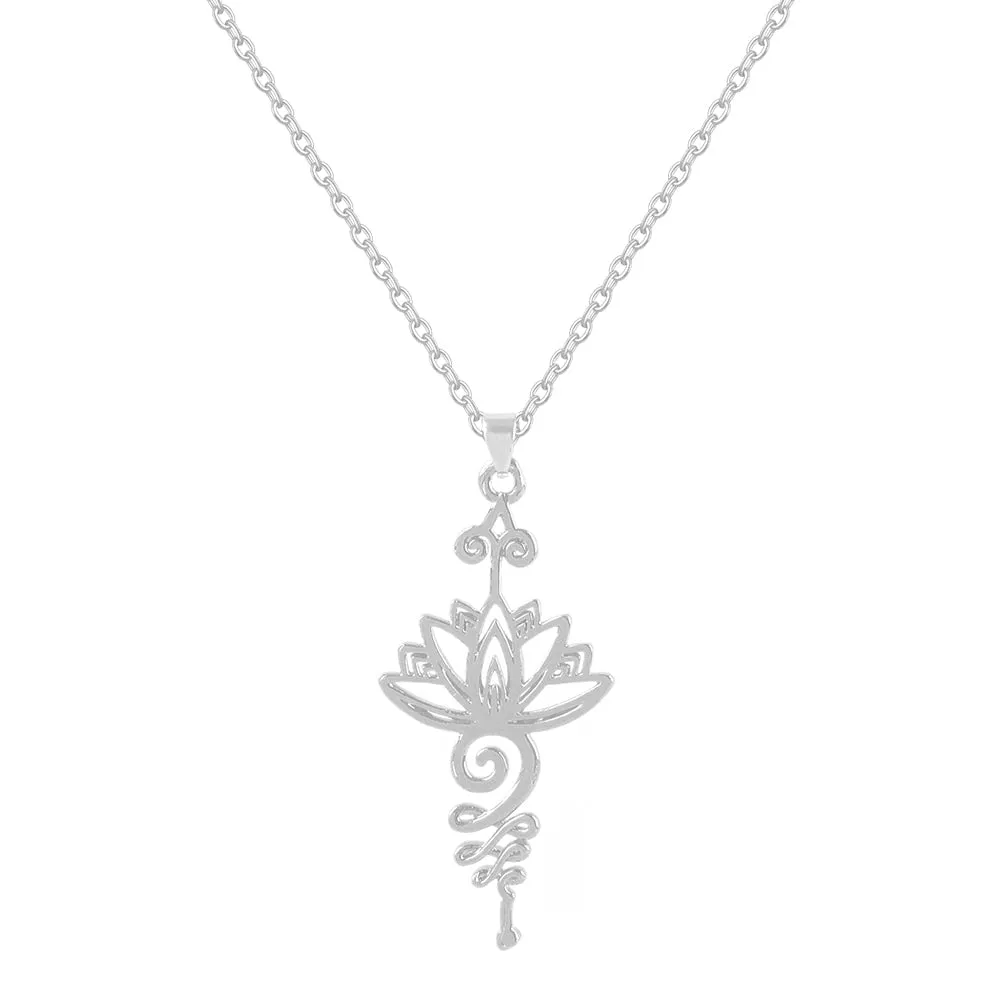 Artistic Lotus Flower Pendant Hippie Necklaces