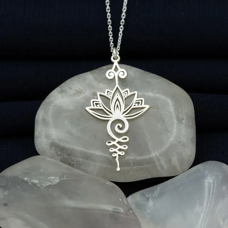 Artistic Lotus Flower Pendant Hippie Necklaces