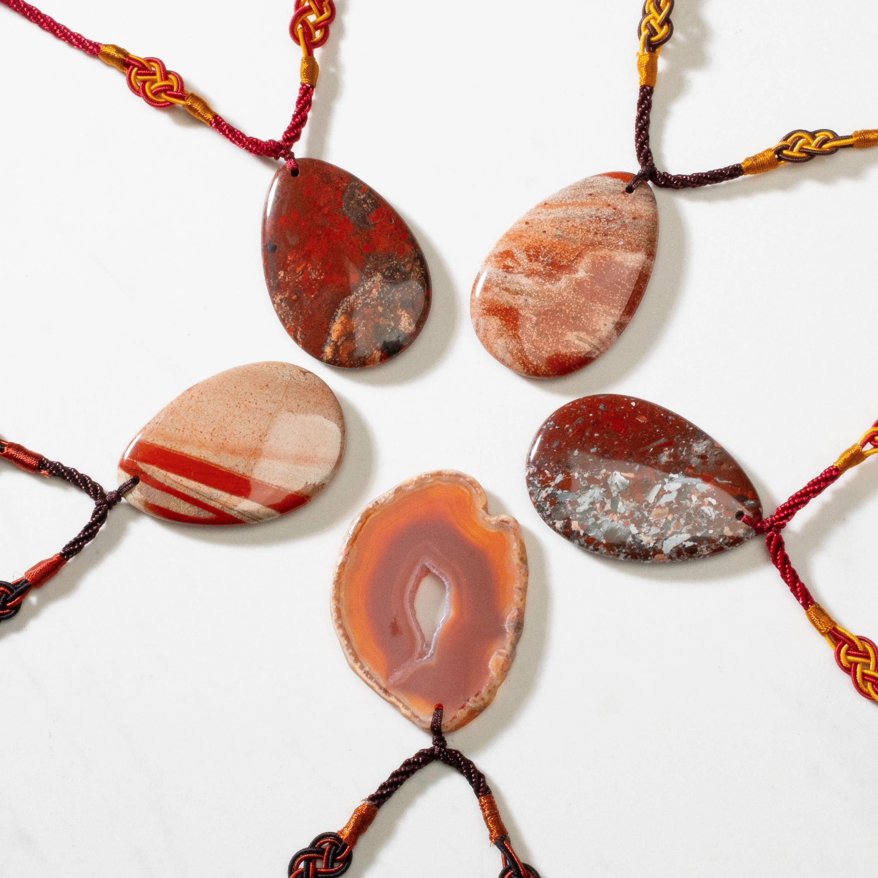 Carnelian or Red Jasper Slice Necklace