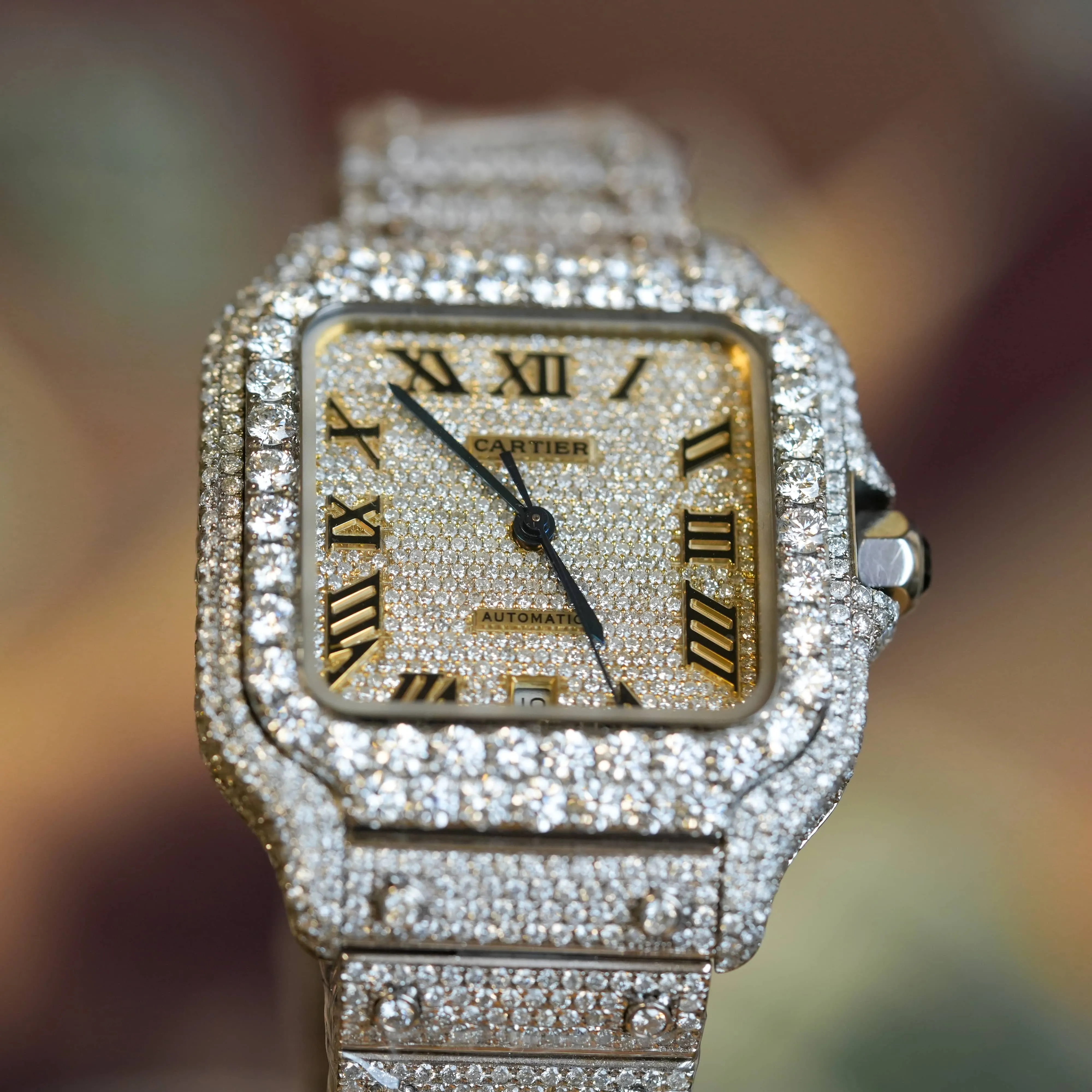 Cartier Santos Iced Out- Automatic 39.8mm