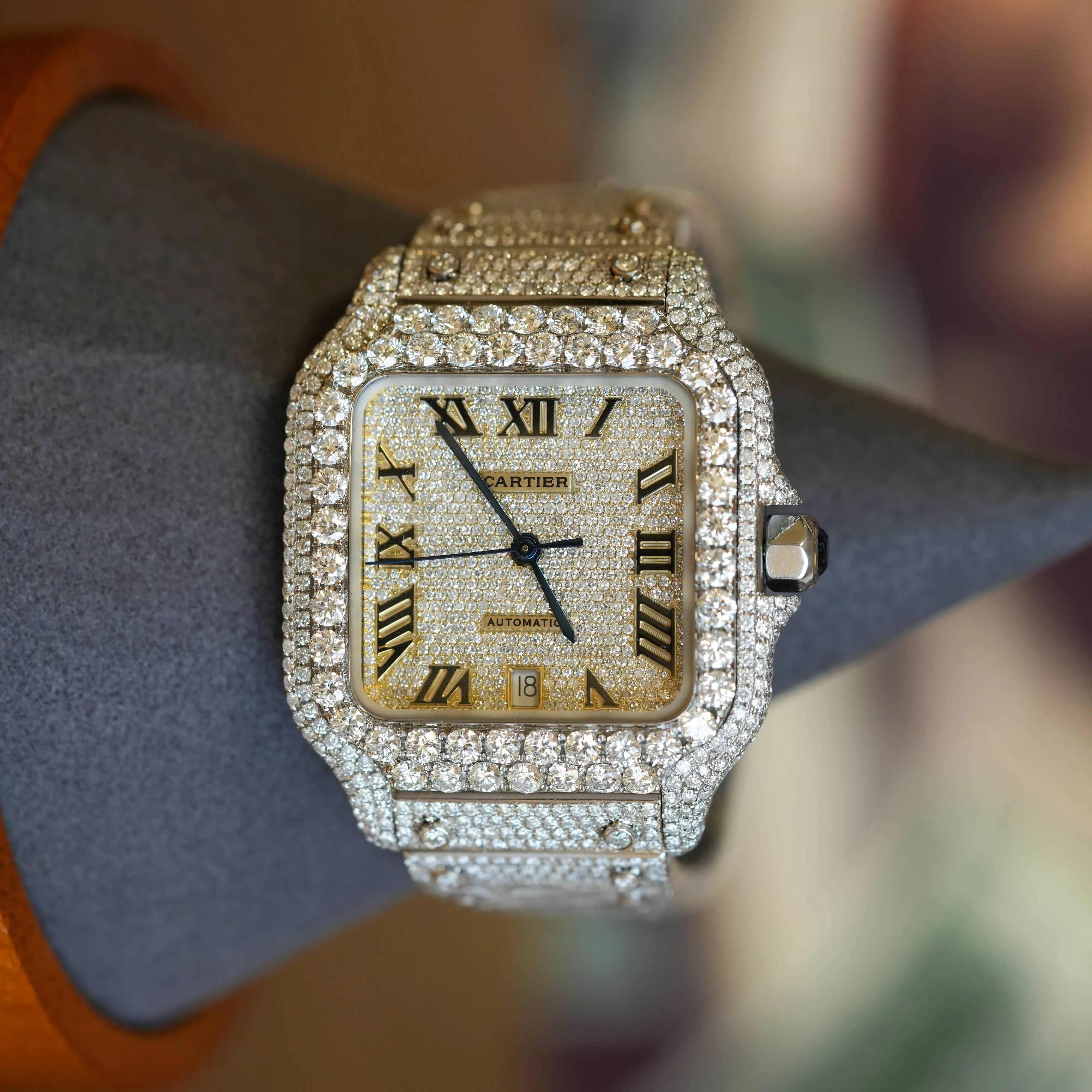 Cartier Santos Iced Out- Automatic 39.8mm