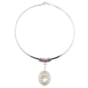 Clear Quartz Necklace Magic Aura Vibrations Silver Choker