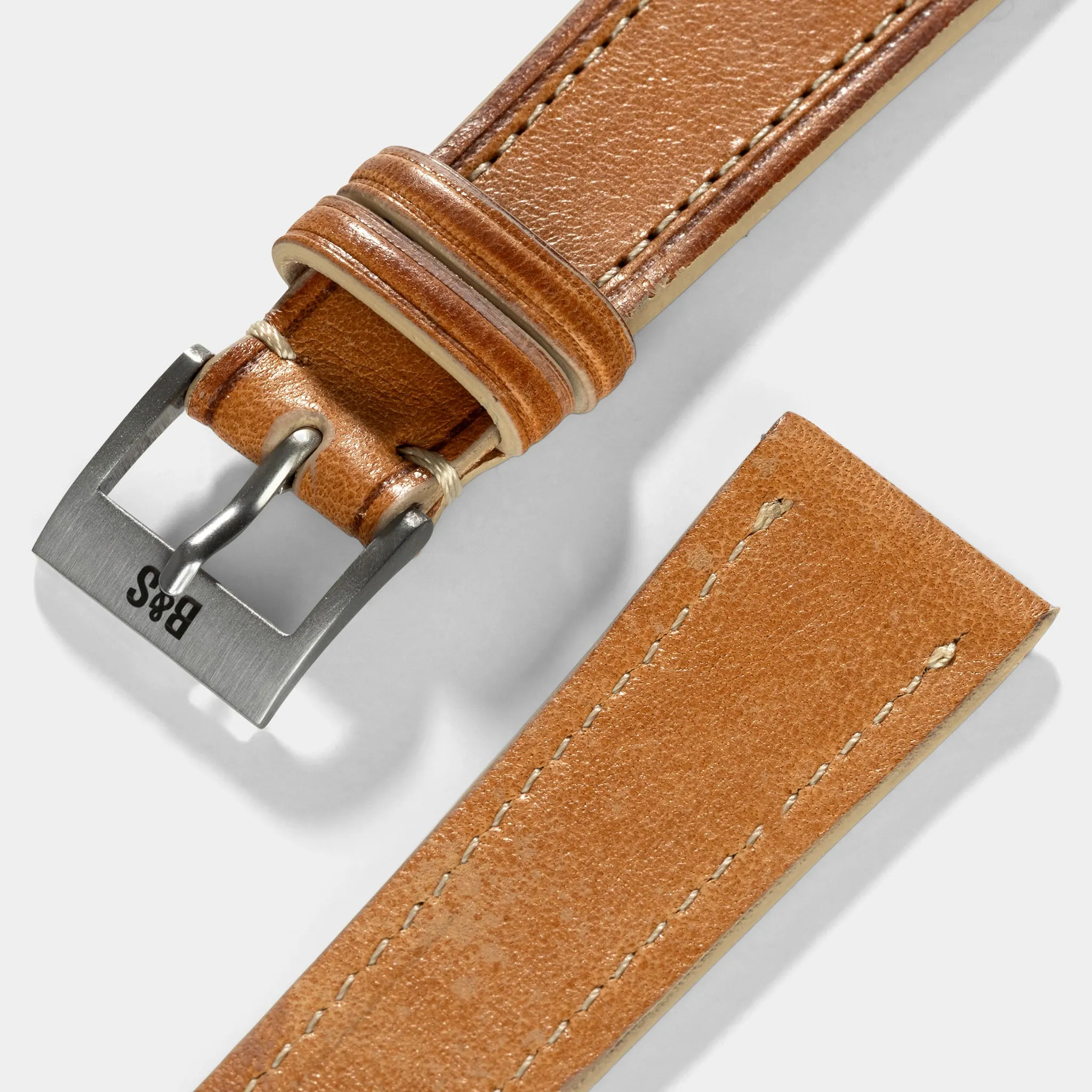 Cosaro Brown Retro Leather Watch Strap