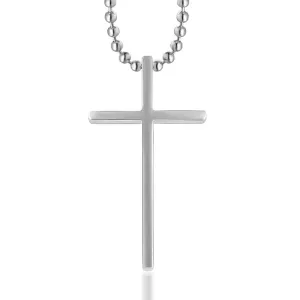 Couple's Simple Titanium Steel Cross Pendant Necklace - Japan and Korea Fashion for Men