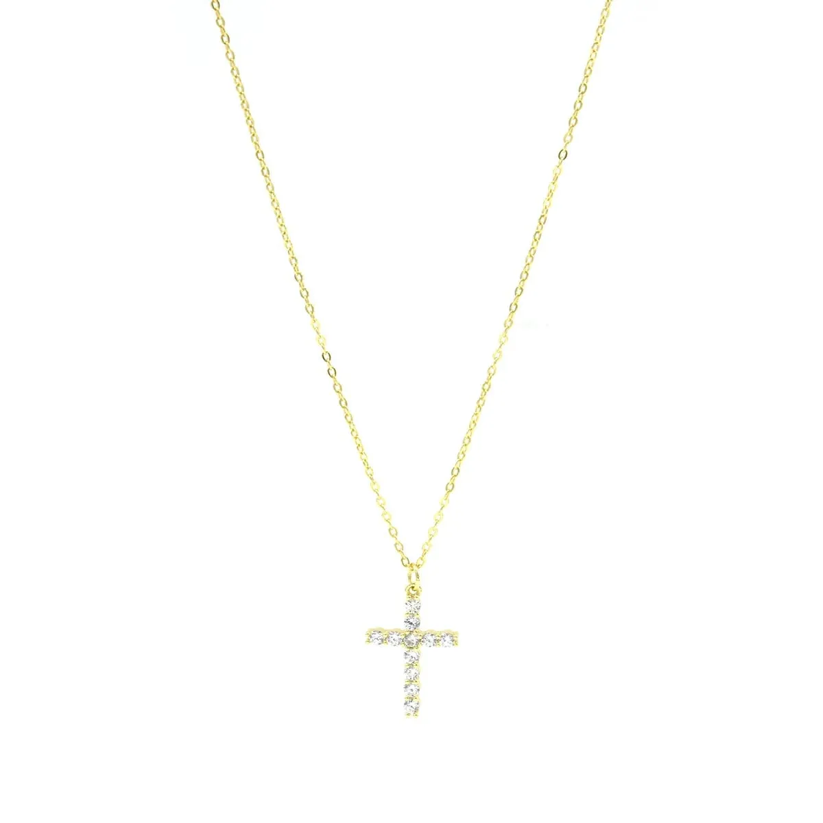 Cross Necklace CZ Cubic Zirconia 925 Sterling Silver Zircon Daywear Casual Dainty Necklaces