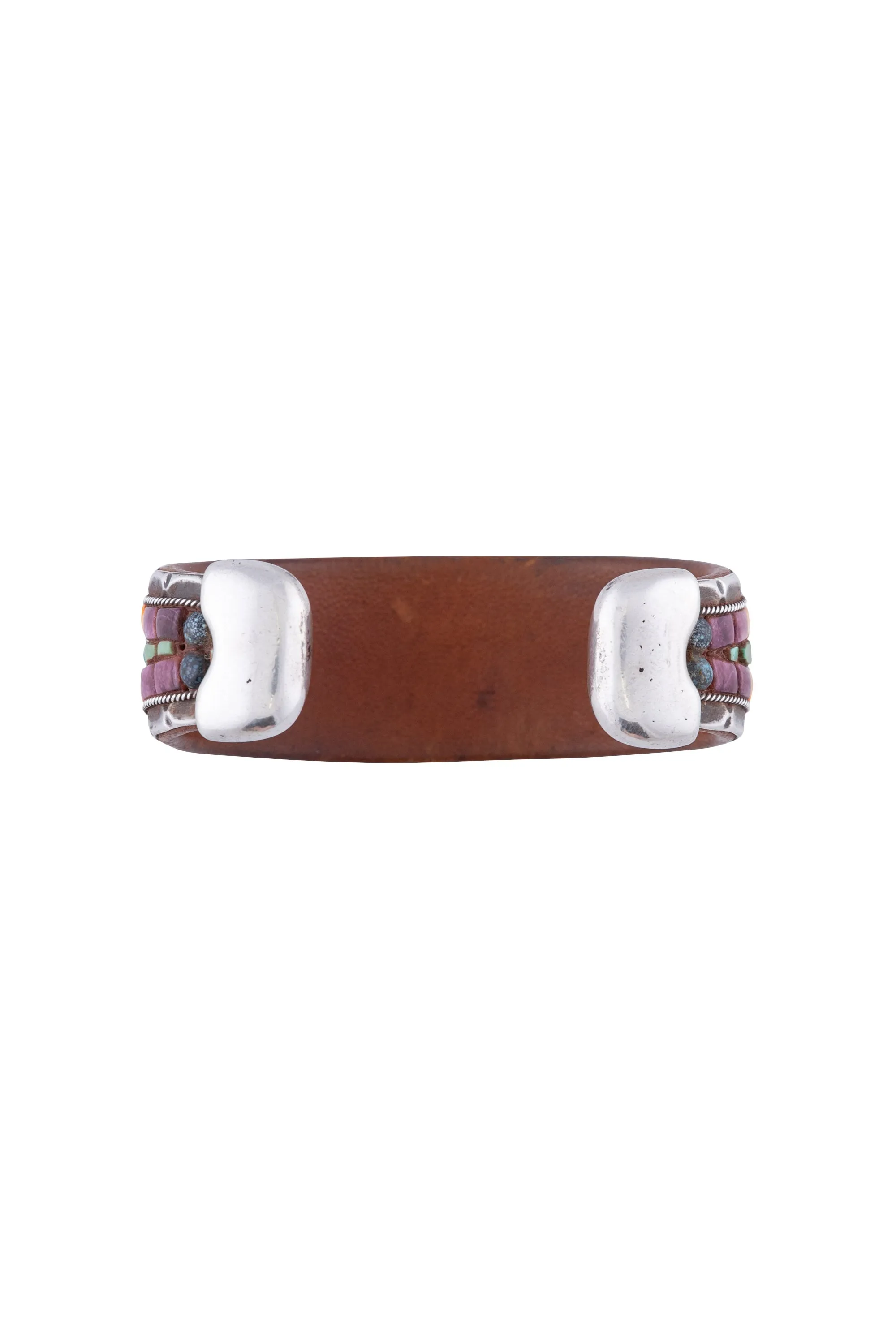 Cuff, Inlay, Turquoise, Leather Lined, Artisan, Charlie Favor, Contemporary, 3166