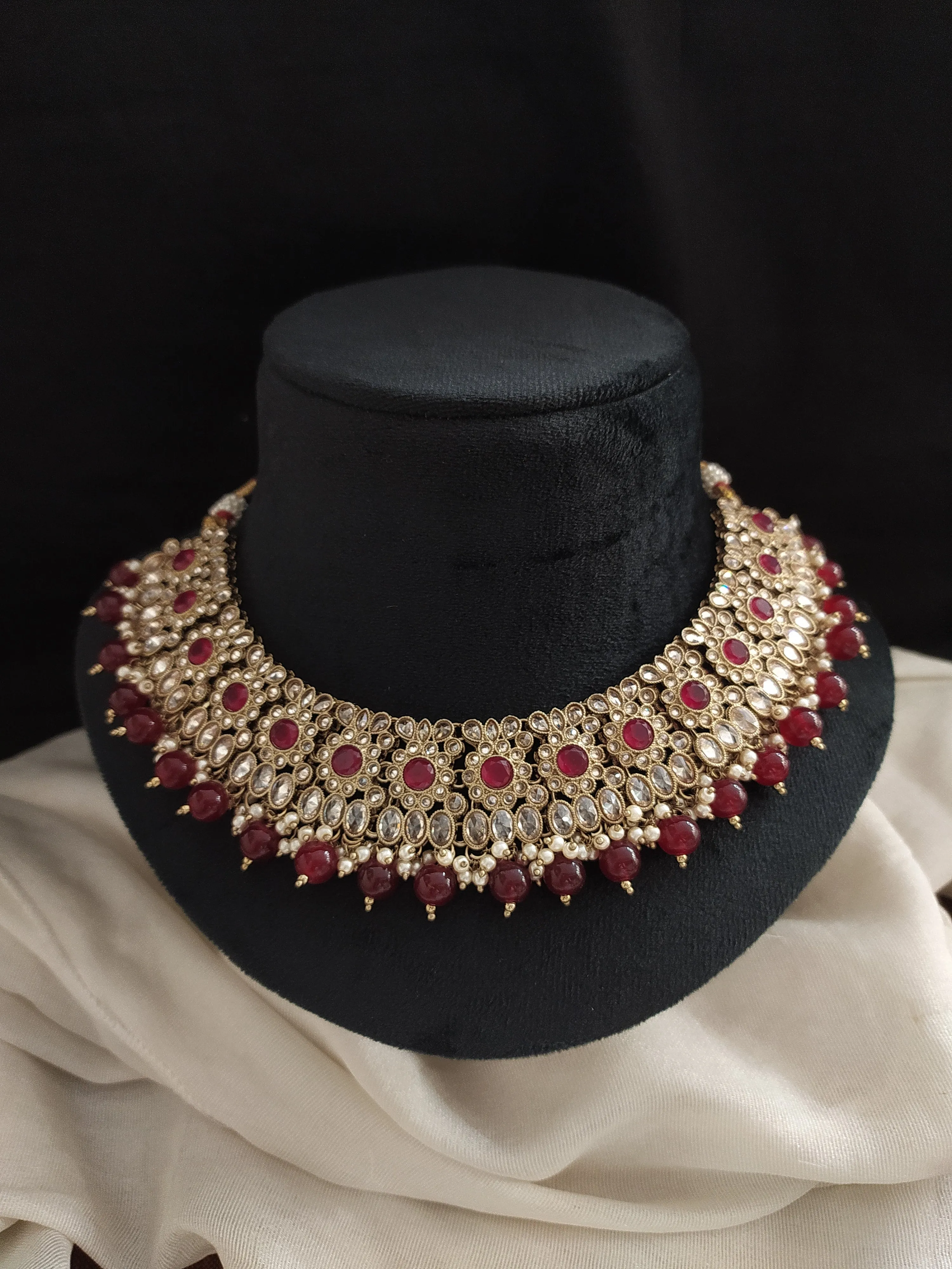 Elegant Polki Mehandi Necklace Set for Wedding