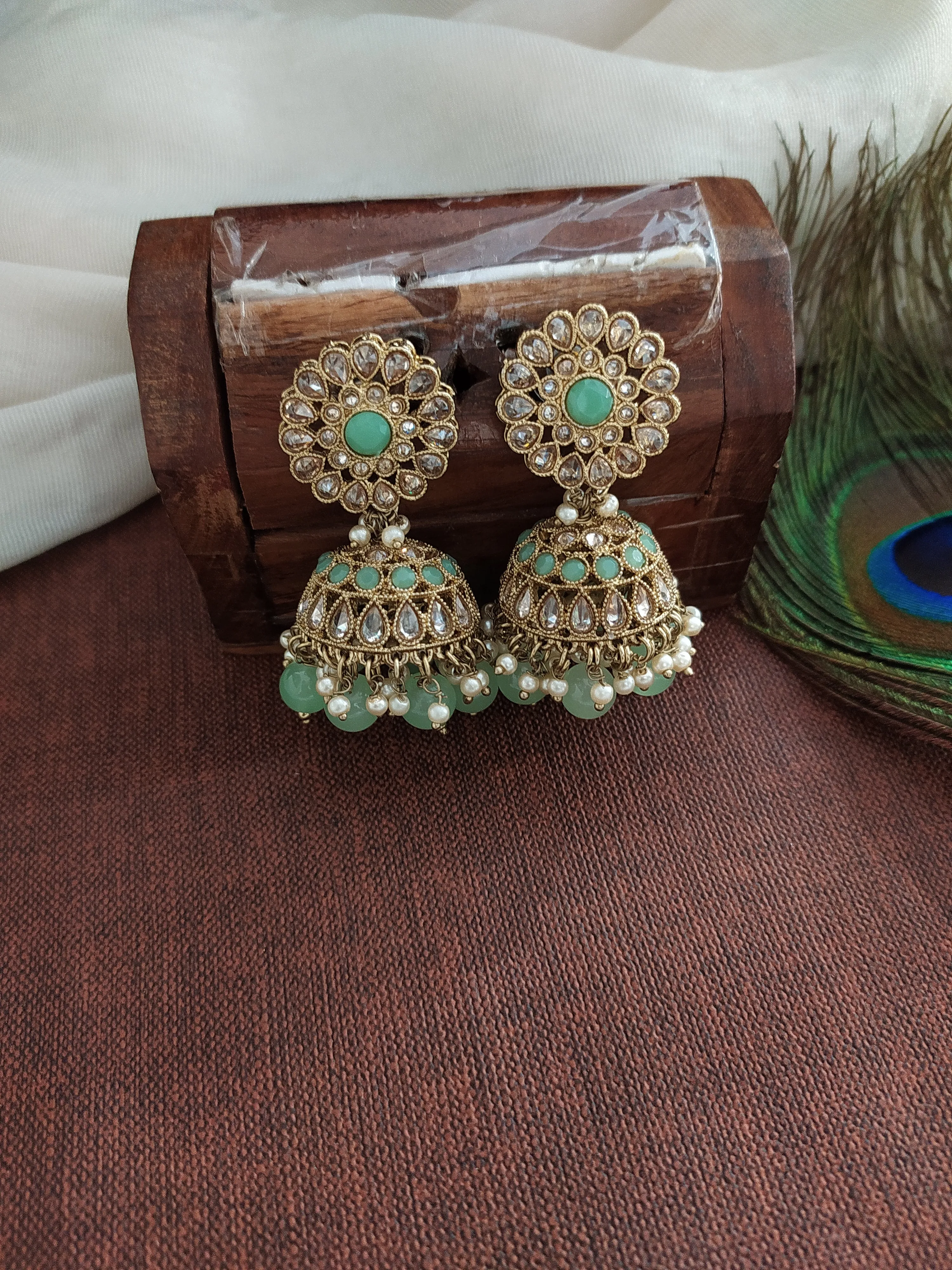 Elegant Polki Mehandi Necklace Set for Wedding