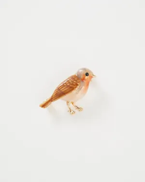 Enamel Robin Brooch