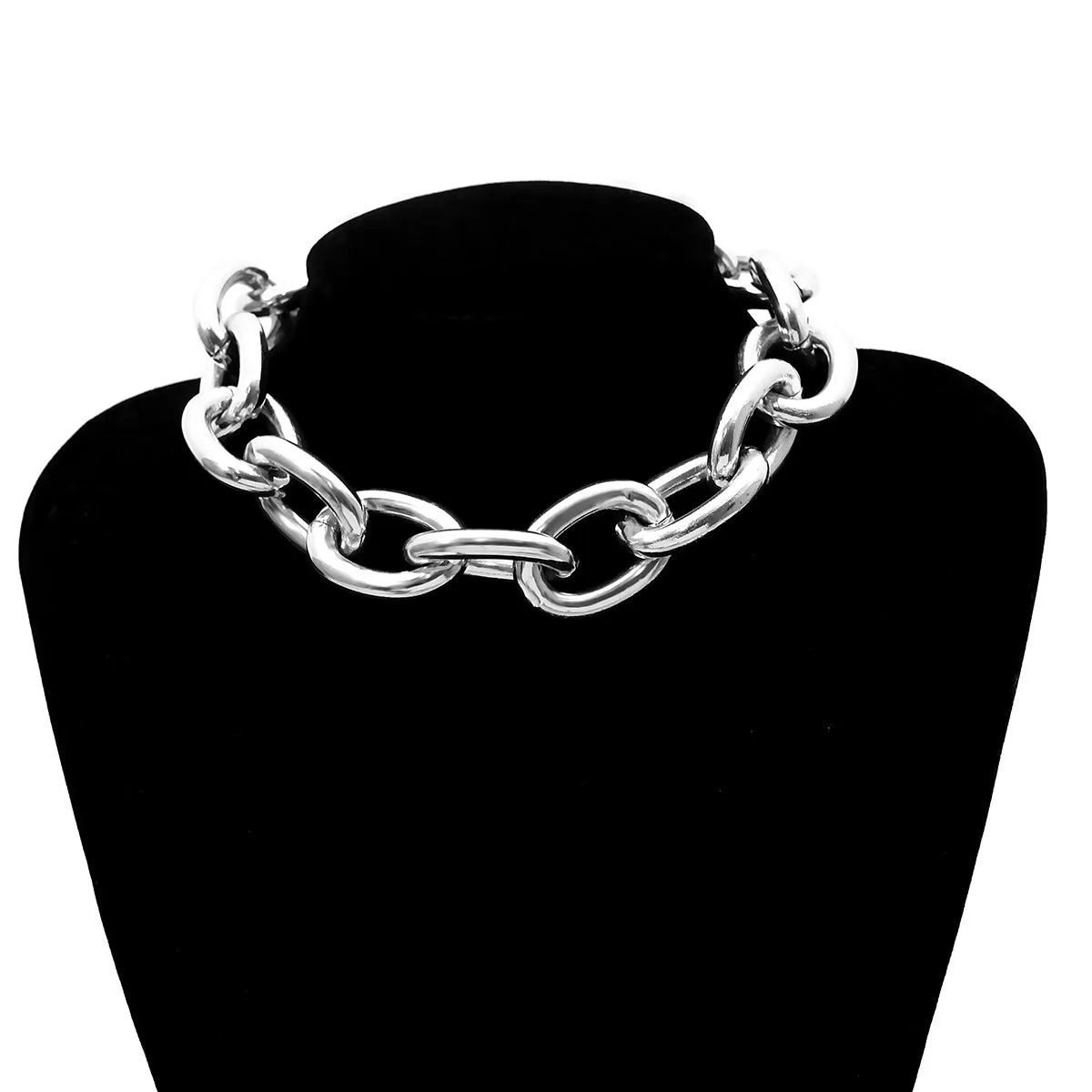 European and American Border Punk Metal Necklace with Geometric Chain