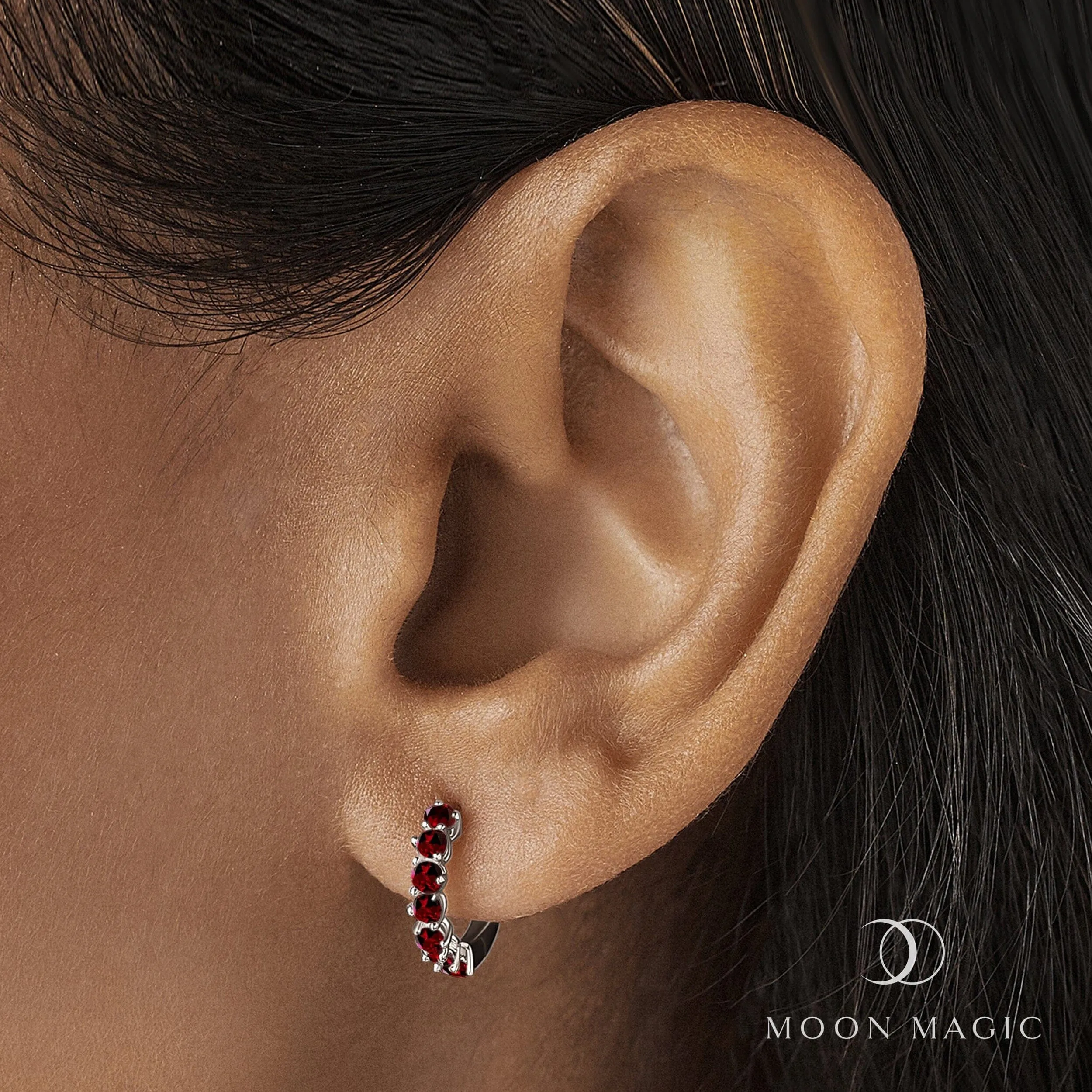 Garnet Earrings - Bonny Hoops