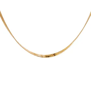 Gold Herringbone Chain Necklace