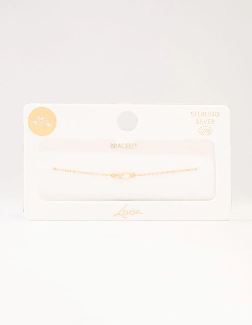 Gold Plated Sterling Silver Marquise Cubic Zirconia Bracelet