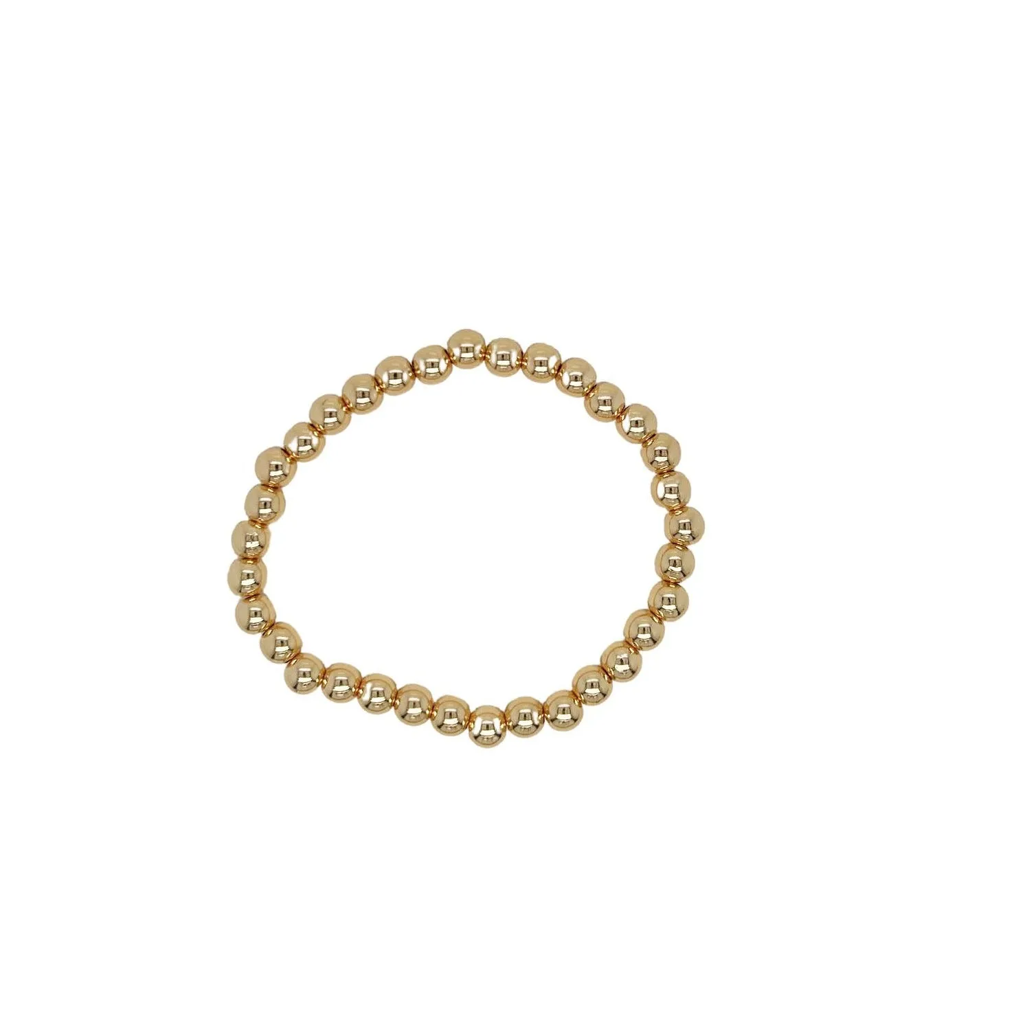 Gold Round Beaded Stretch Bracelet - In 3 Sizes