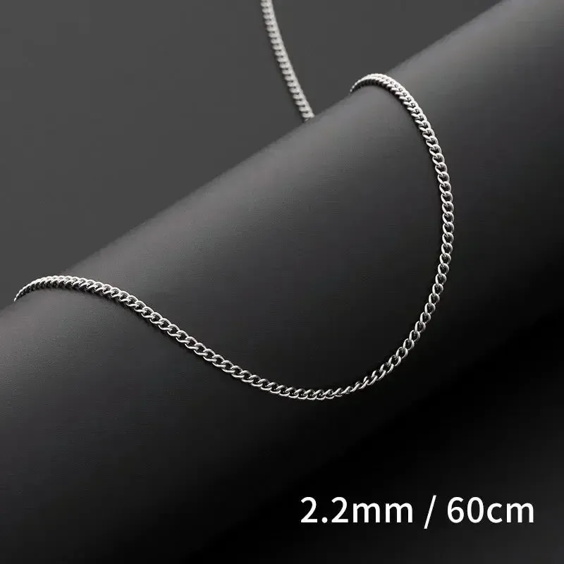 Hip Hop Minimalist Titanium Stainless Steel for Men Cuba Necklace Fashion Women Clavicle Cuban Chain Party Jewelry Decoration