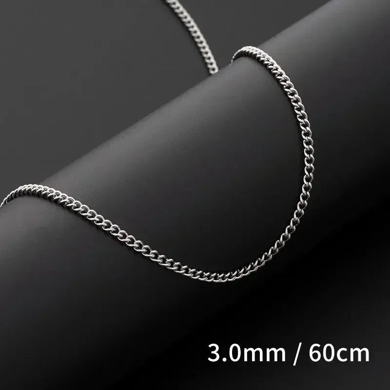 Hip Hop Minimalist Titanium Stainless Steel for Men Cuba Necklace Fashion Women Clavicle Cuban Chain Party Jewelry Decoration