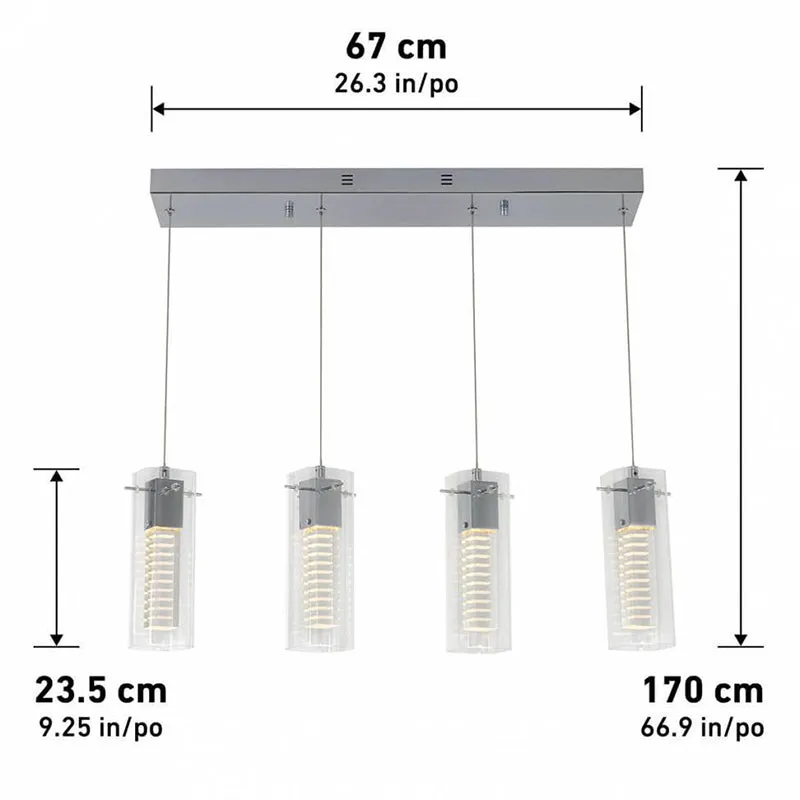 HOL4P-RN Hologram 4-lt 26" LED Pendant