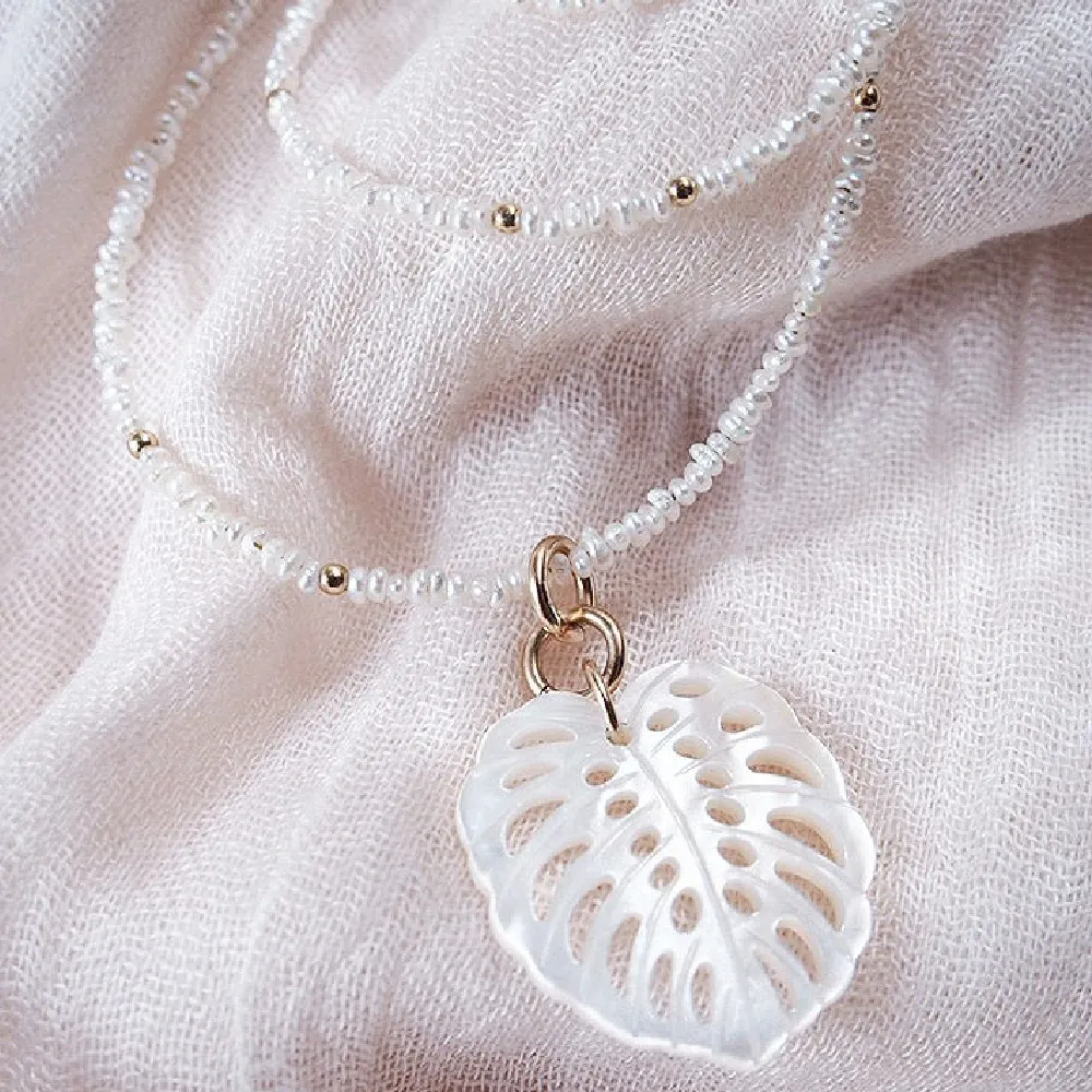 Ho'ola'i Monstera Pearl Necklace