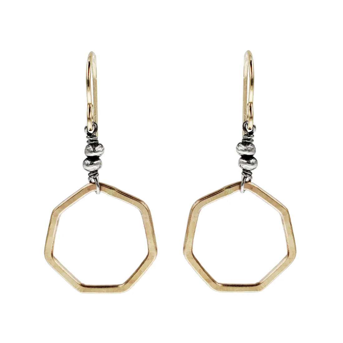 J & I Golden Honeycomb Hoop Earrings