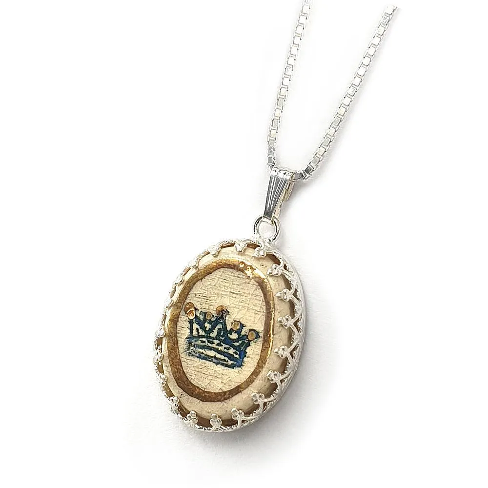 King David's Crown Handmade Ceramic Pendant Amazing Gift