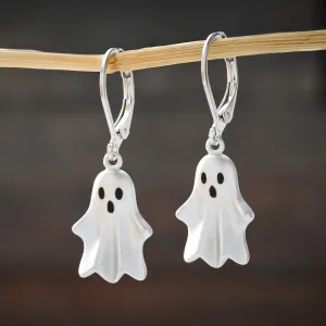 Leverback Spooky Ghost Earrings