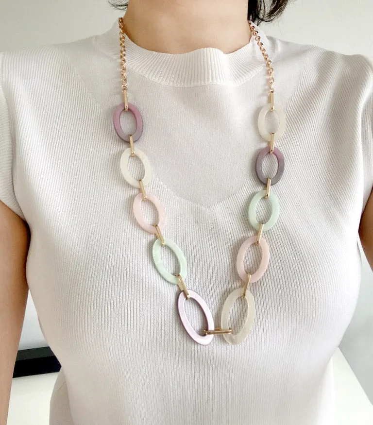 Lightweight Resin Long Necklace