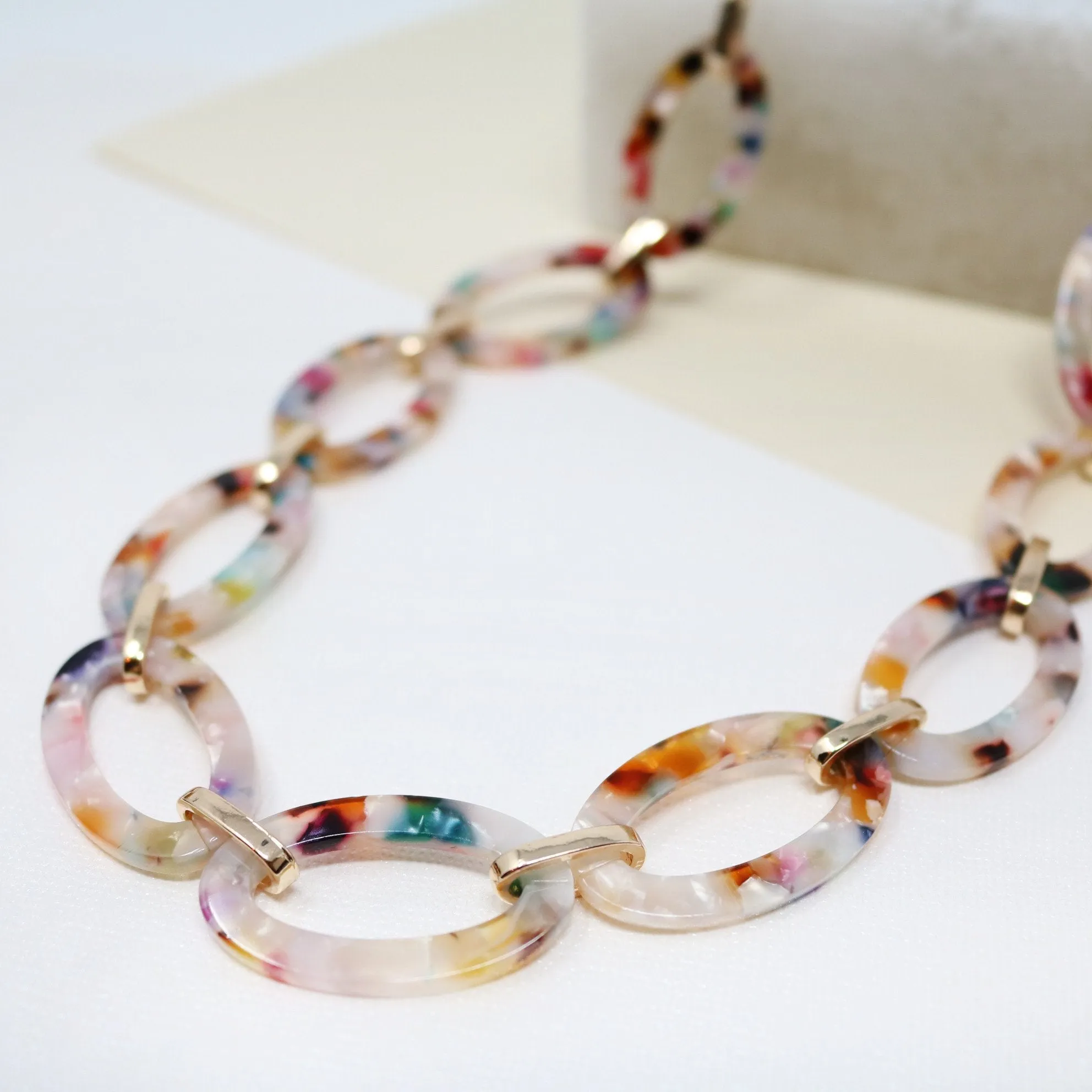 Lightweight Resin Long Necklace