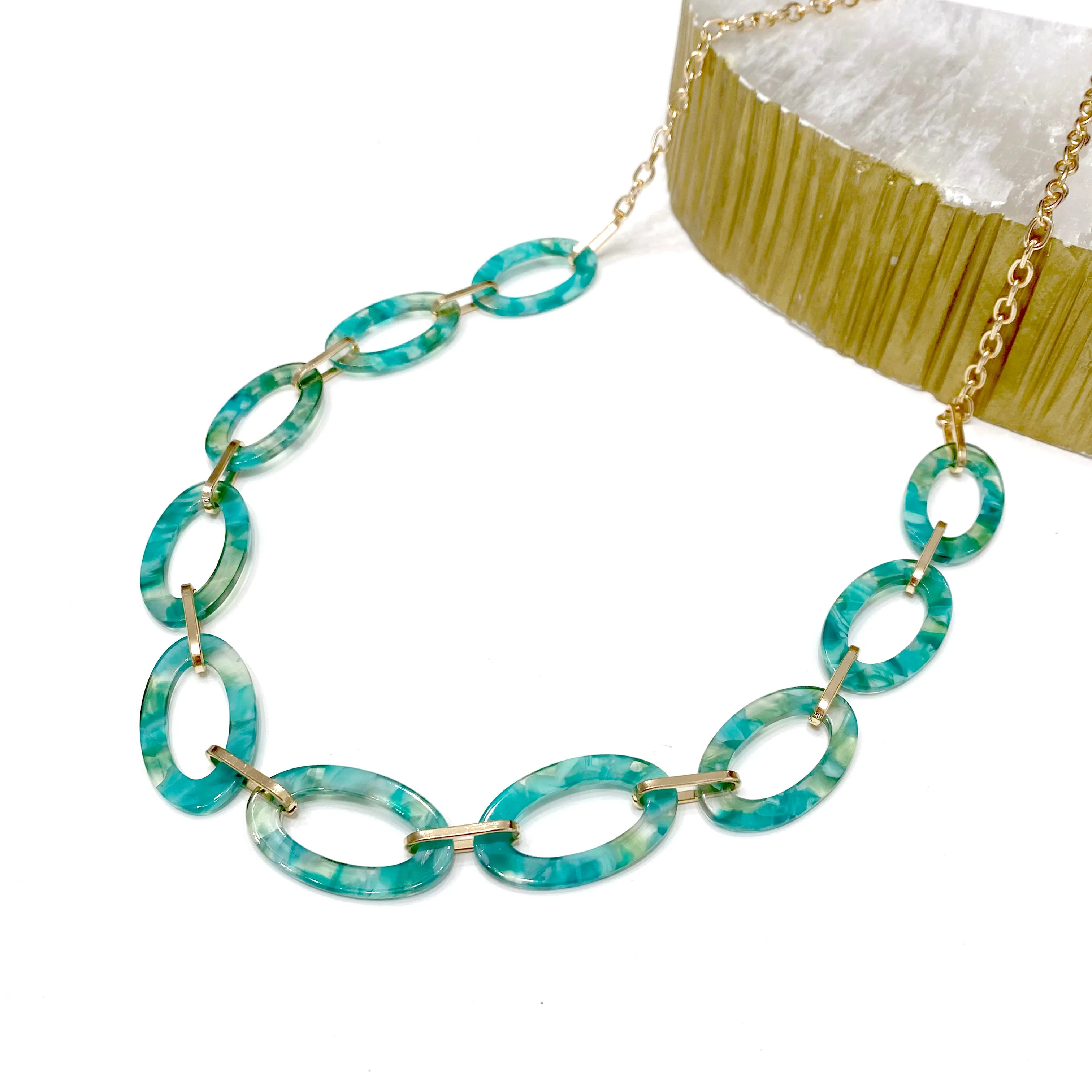 Lightweight Resin Long Necklace